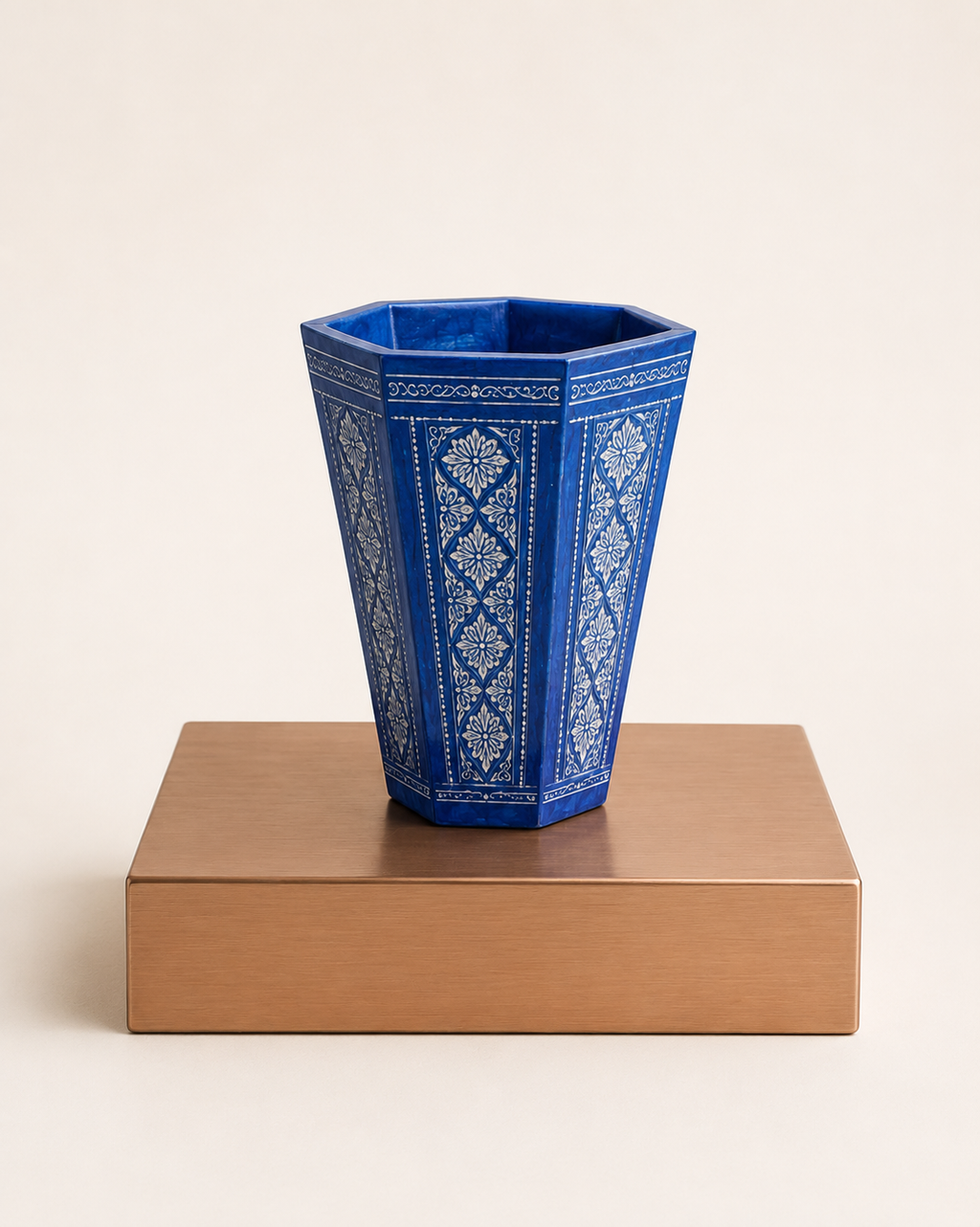 Naqshi Wooden Dustbin – Handcrafted Decorative Wooden