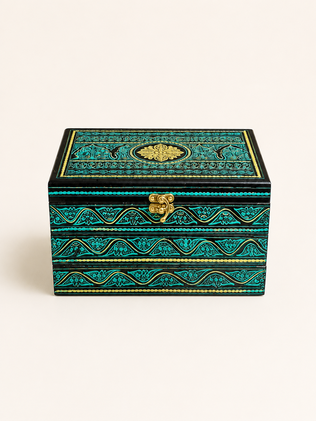Handcrafted Naqshi Art Wooden Jewelry Box(3 Tier)